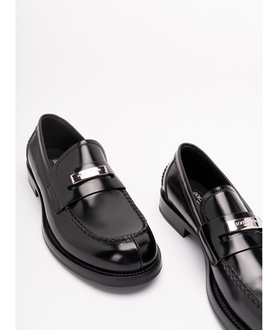 DOLCE&GABBANA Черные кожаные лоферы, фото 5