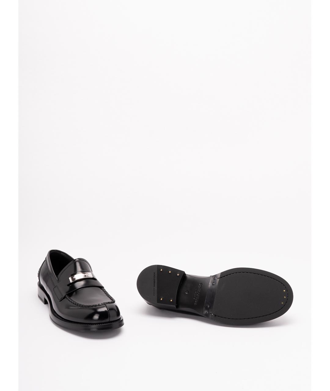 DOLCE&GABBANA Черные кожаные лоферы, фото 4