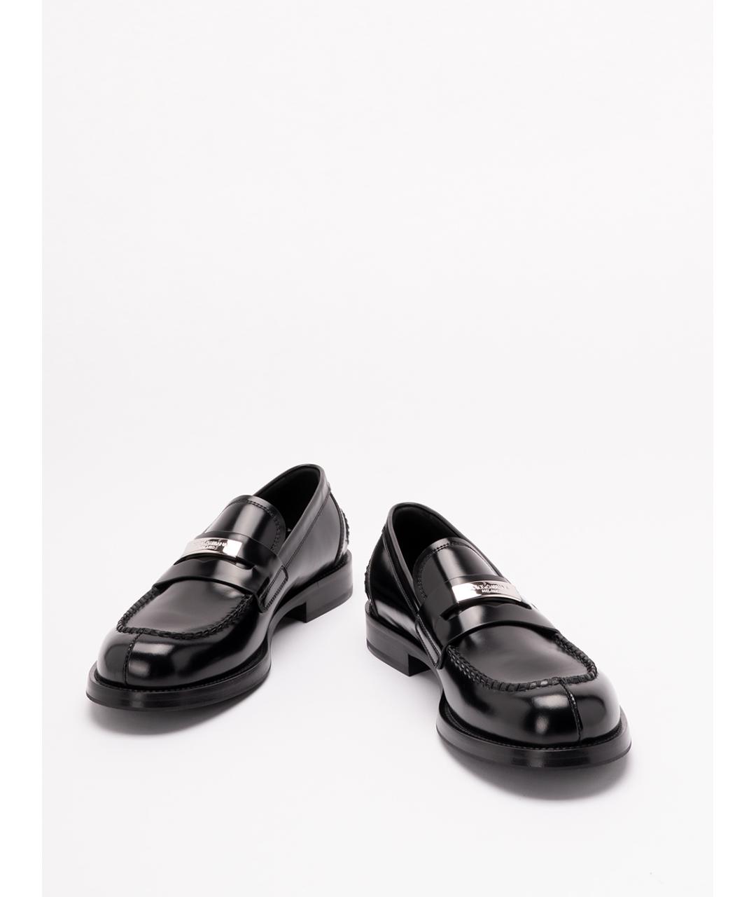 DOLCE&GABBANA Черные кожаные лоферы, фото 2