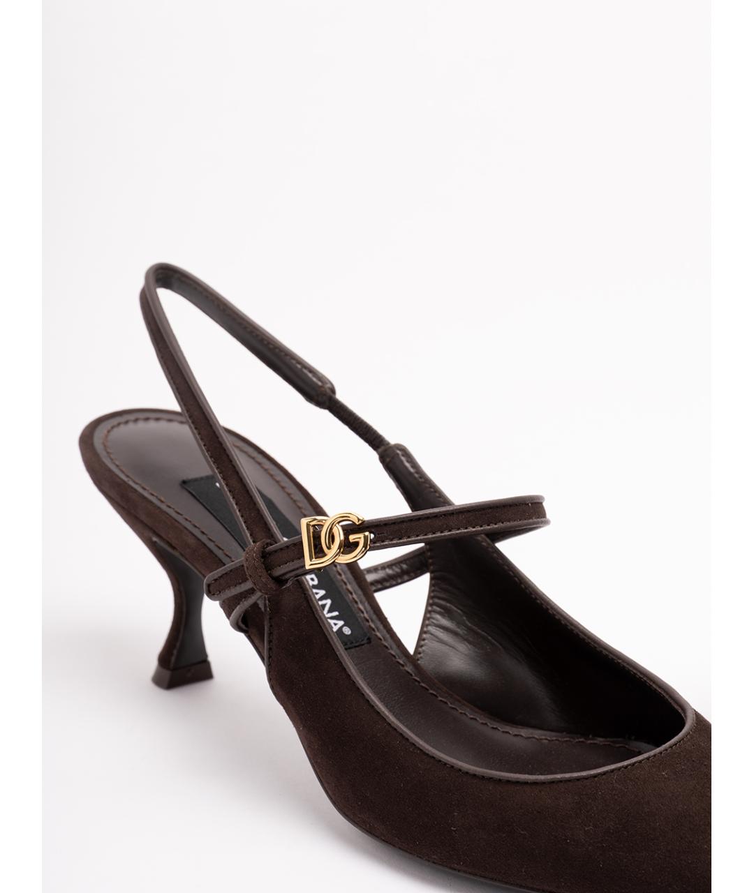 DOLCE&GABBANA Черные замшевые туфли, фото 6