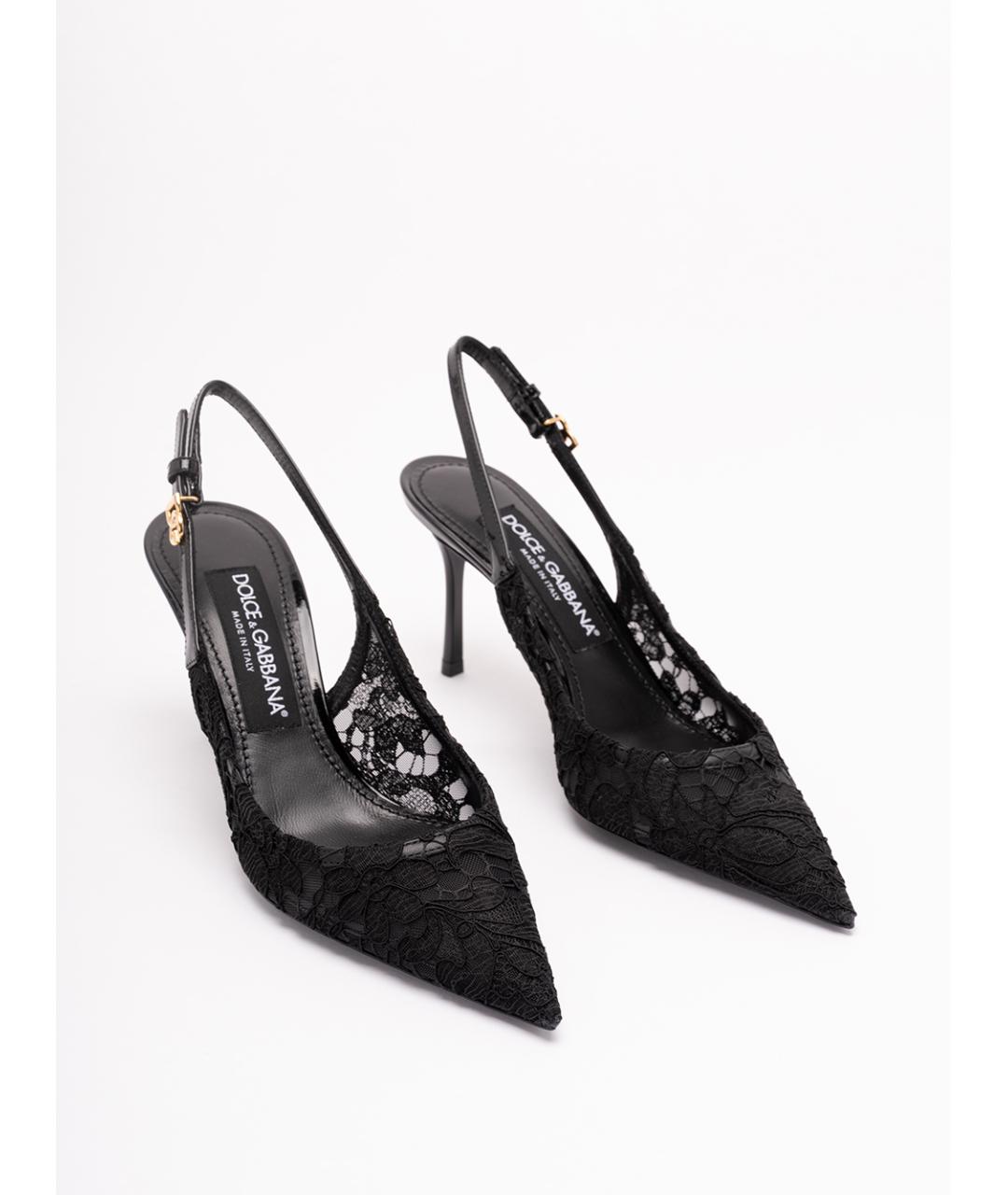 DOLCE&GABBANA Черные текстильные туфли, фото 5