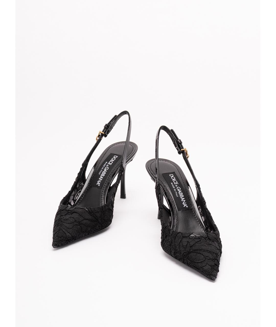 DOLCE&GABBANA Черные текстильные туфли, фото 2