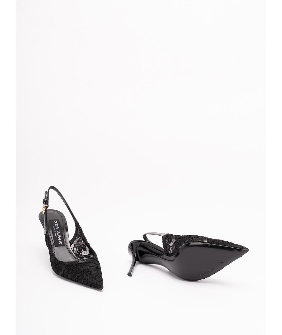 DOLCE&GABBANA Черные текстильные туфли, фото 4