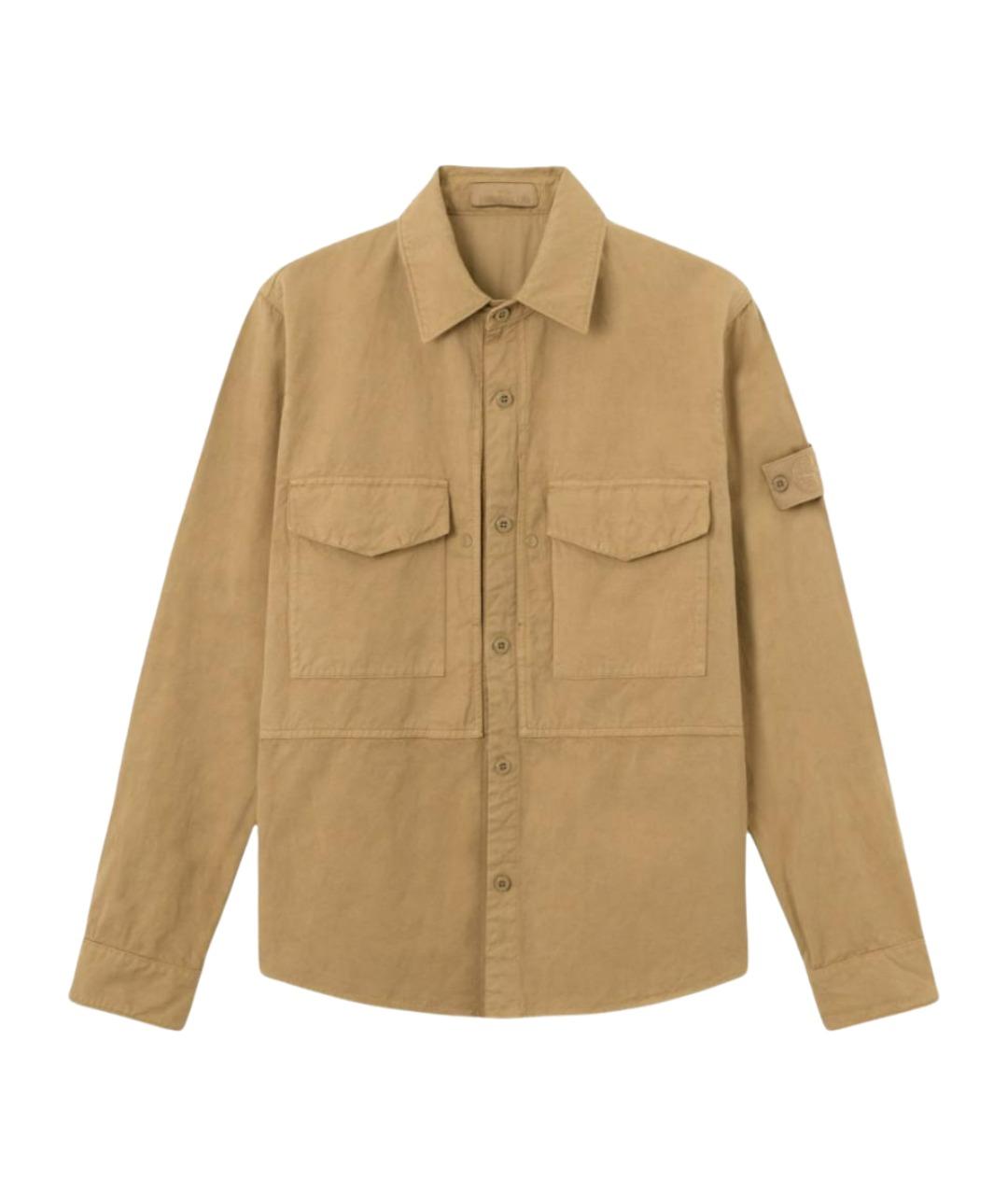 STONE ISLAND Бежевая хлопковая кэжуал рубашка, фото 1