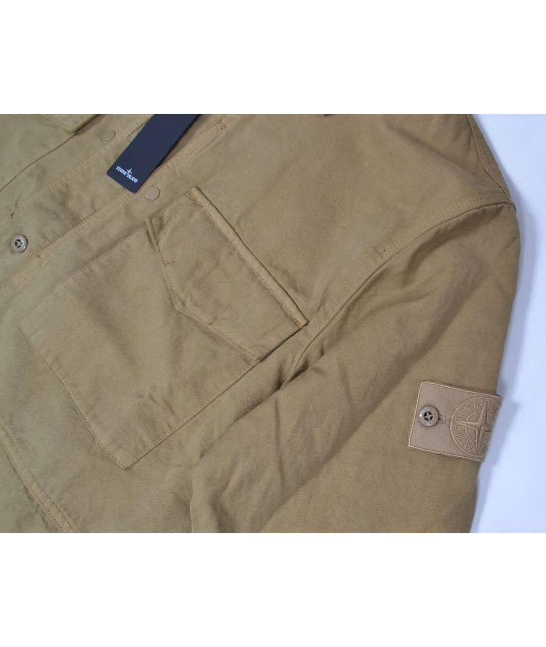 STONE ISLAND Бежевая хлопковая кэжуал рубашка, фото 4
