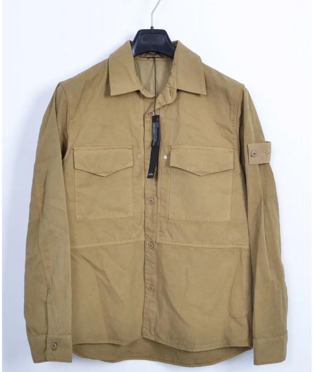 STONE ISLAND Бежевая хлопковая кэжуал рубашка, фото 2
