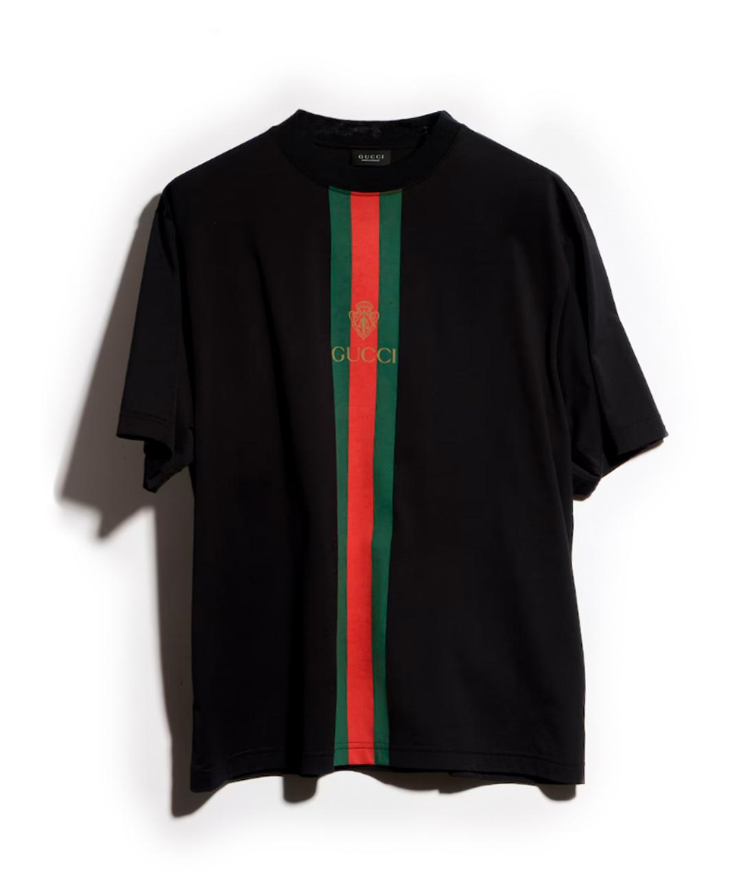 GUCCI Черная хлопковая футболка, фото 1
