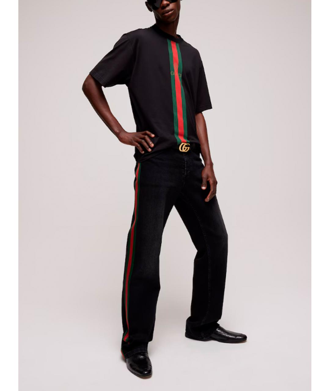 GUCCI Черная хлопковая футболка, фото 4