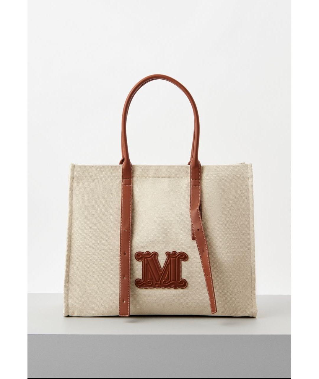 MAX MARA Бежевая тканевая сумка тоут, фото 9