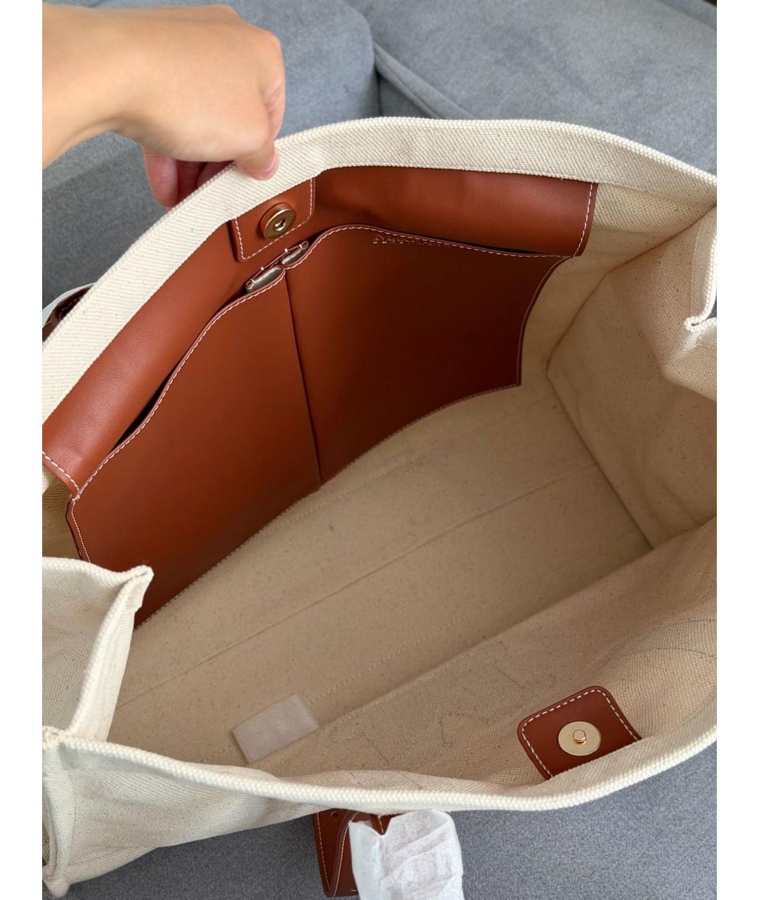 MAX MARA Бежевая тканевая сумка тоут, фото 6