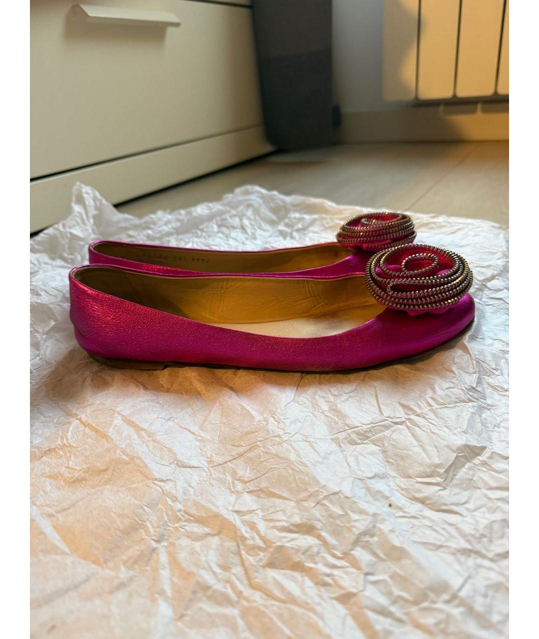 GIUSEPPE ZANOTTI DESIGN Фуксия кожаные балетки, фото 1