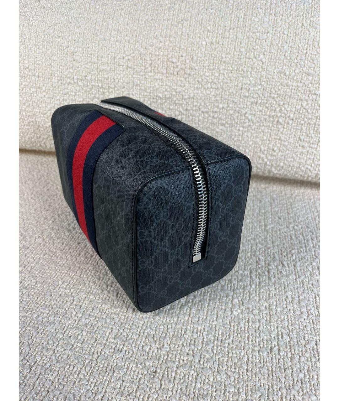 GUCCI Антрацитовая дорожная/спортивная сумка из канвы, фото 7