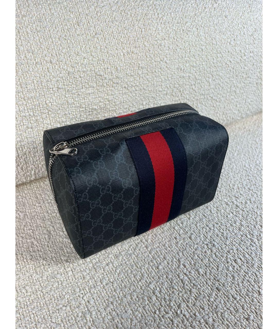 GUCCI Антрацитовая дорожная/спортивная сумка из канвы, фото 2