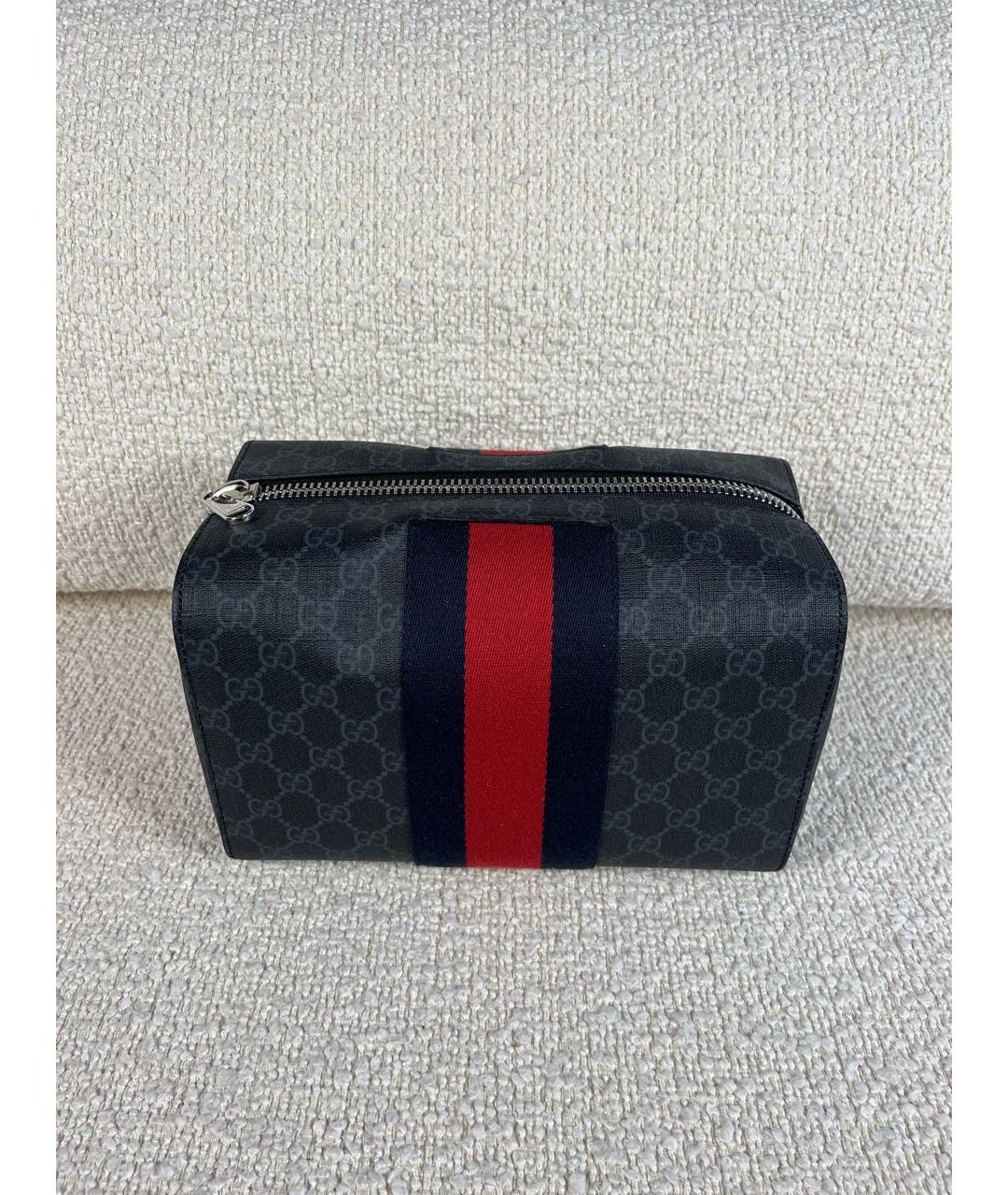 GUCCI Антрацитовая дорожная/спортивная сумка из канвы, фото 9