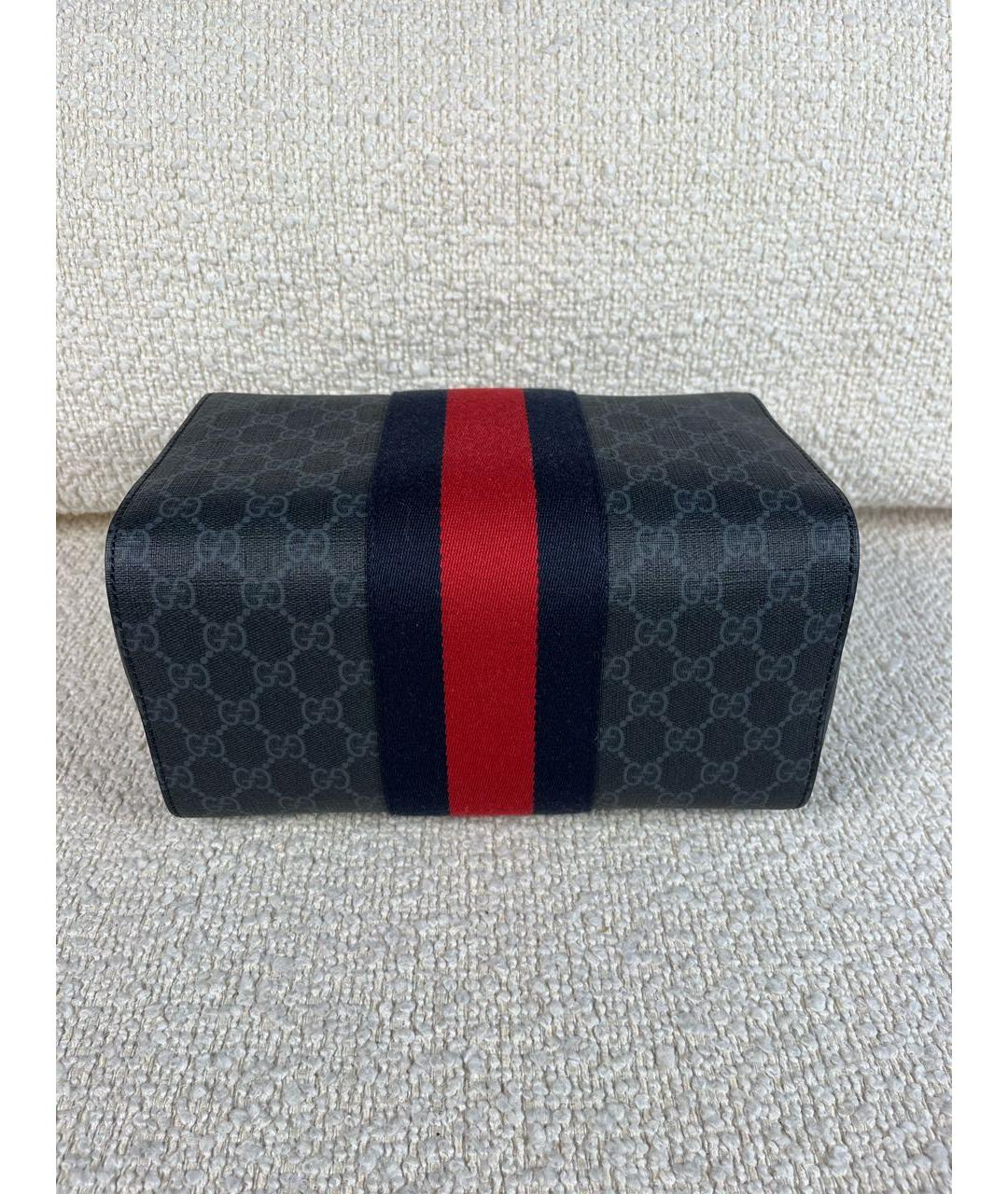 GUCCI Антрацитовая дорожная/спортивная сумка из канвы, фото 3
