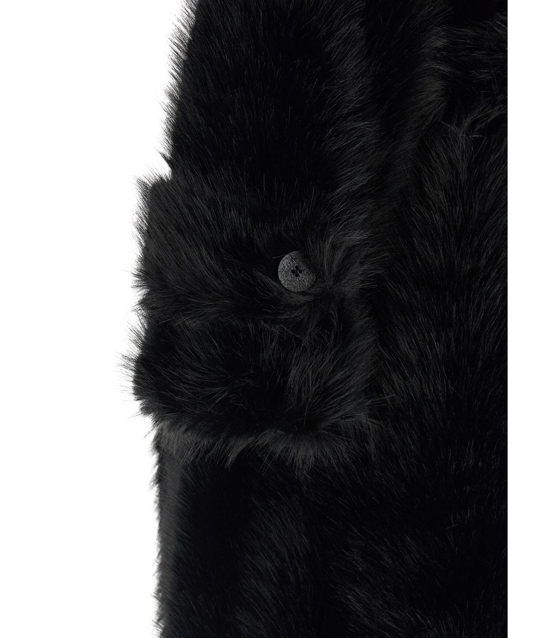 B&B COUTURE Черная полиэстеровая шуба, фото 4