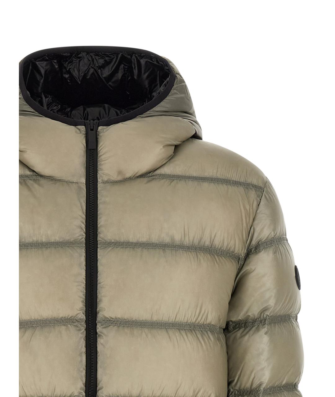MONCLER Бежевый полиамидовый пуховик, фото 3