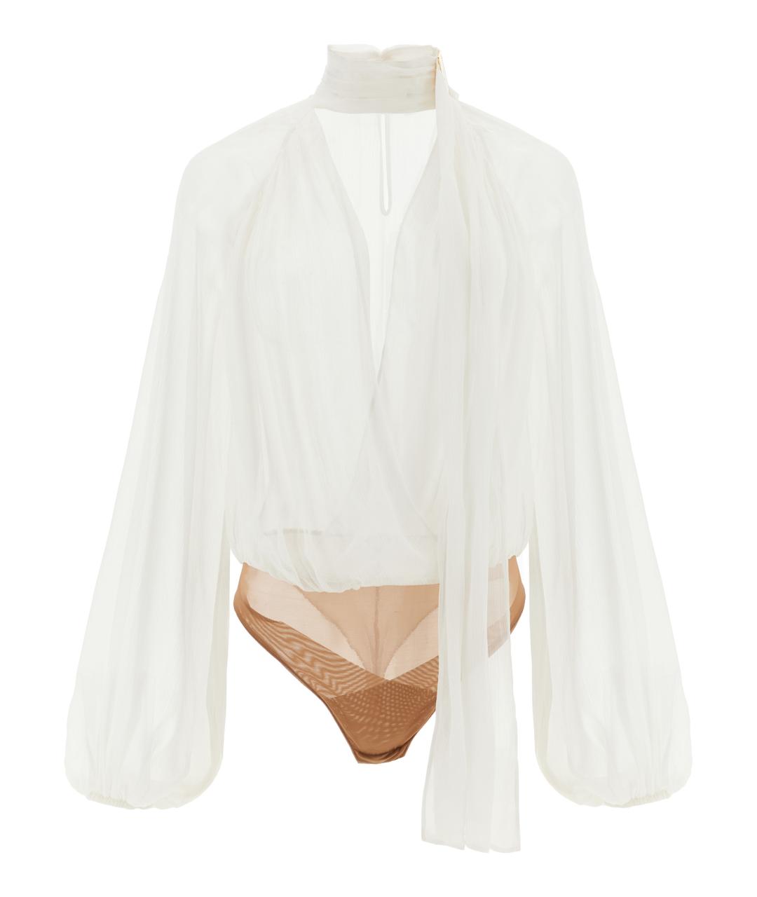ELISABETTA FRANCHI Белое вискозное боди, фото 1