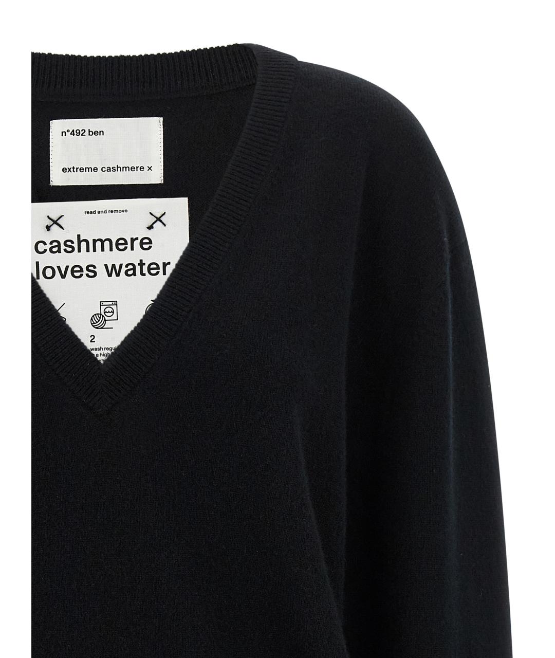 EXTREME CASHMERE Черный кашемировый джемпер / свитер, фото 3