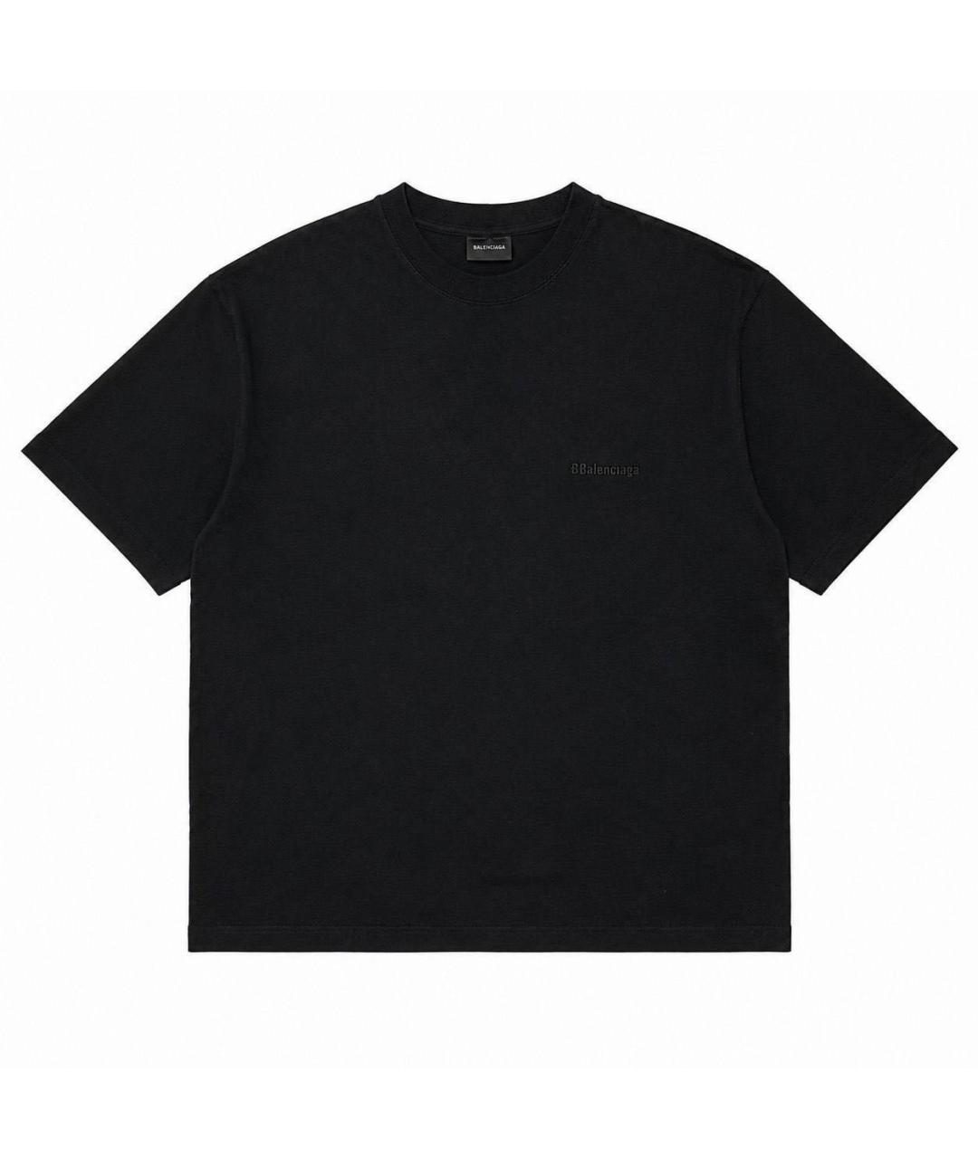BALENCIAGA Черная хлопковая футболка, фото 1