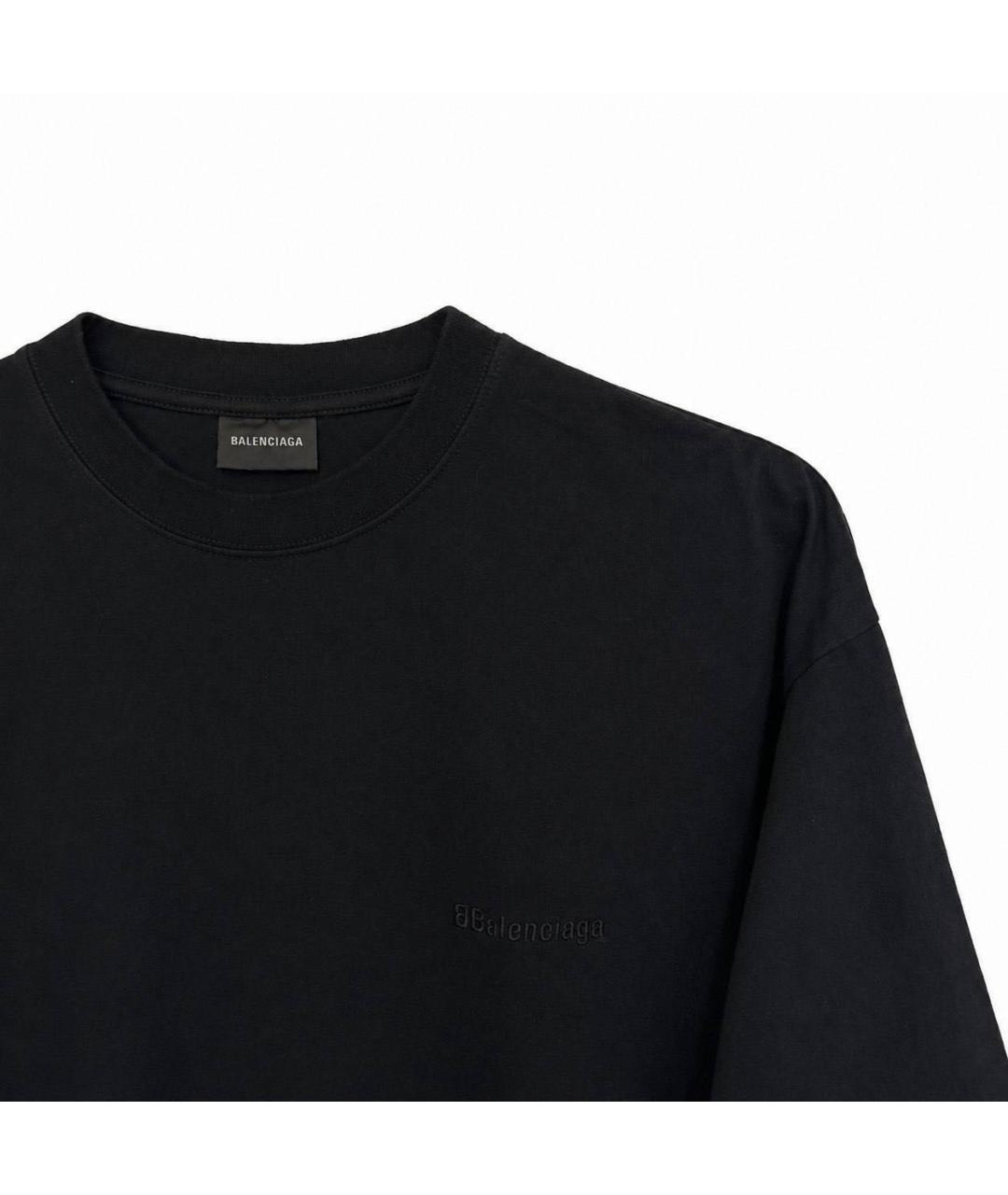 BALENCIAGA Черная хлопковая футболка, фото 2