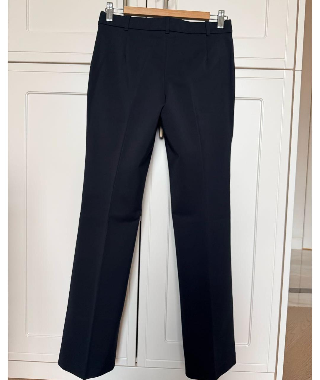 MAX MARA STUDIO Черные хлопковые прямые брюки, фото 2