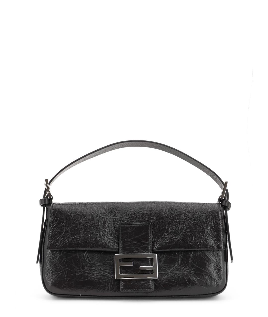 FENDI Черная кожаная сумка через плечо, фото 1