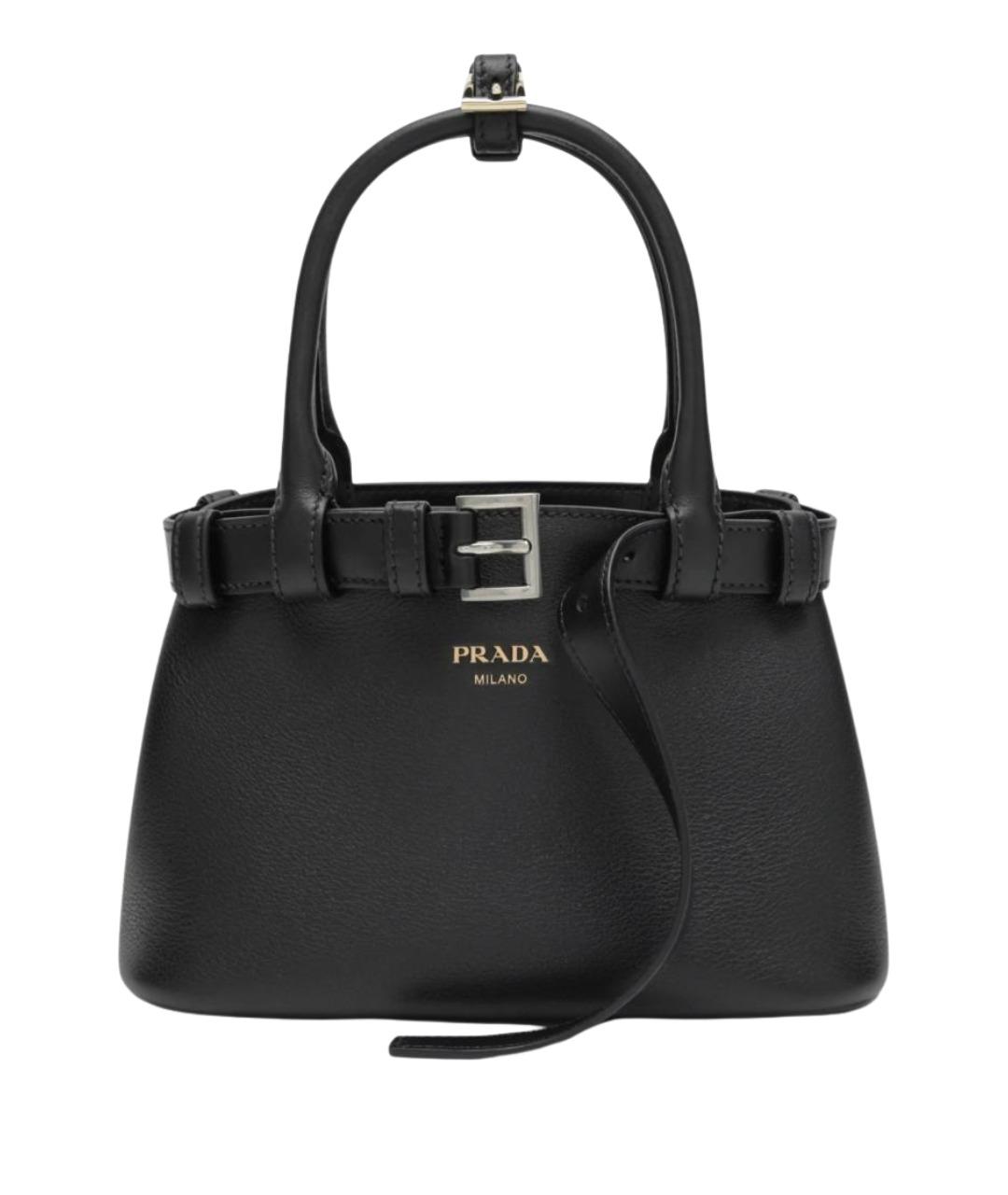 PRADA Черная кожаная сумка тоут, фото 1