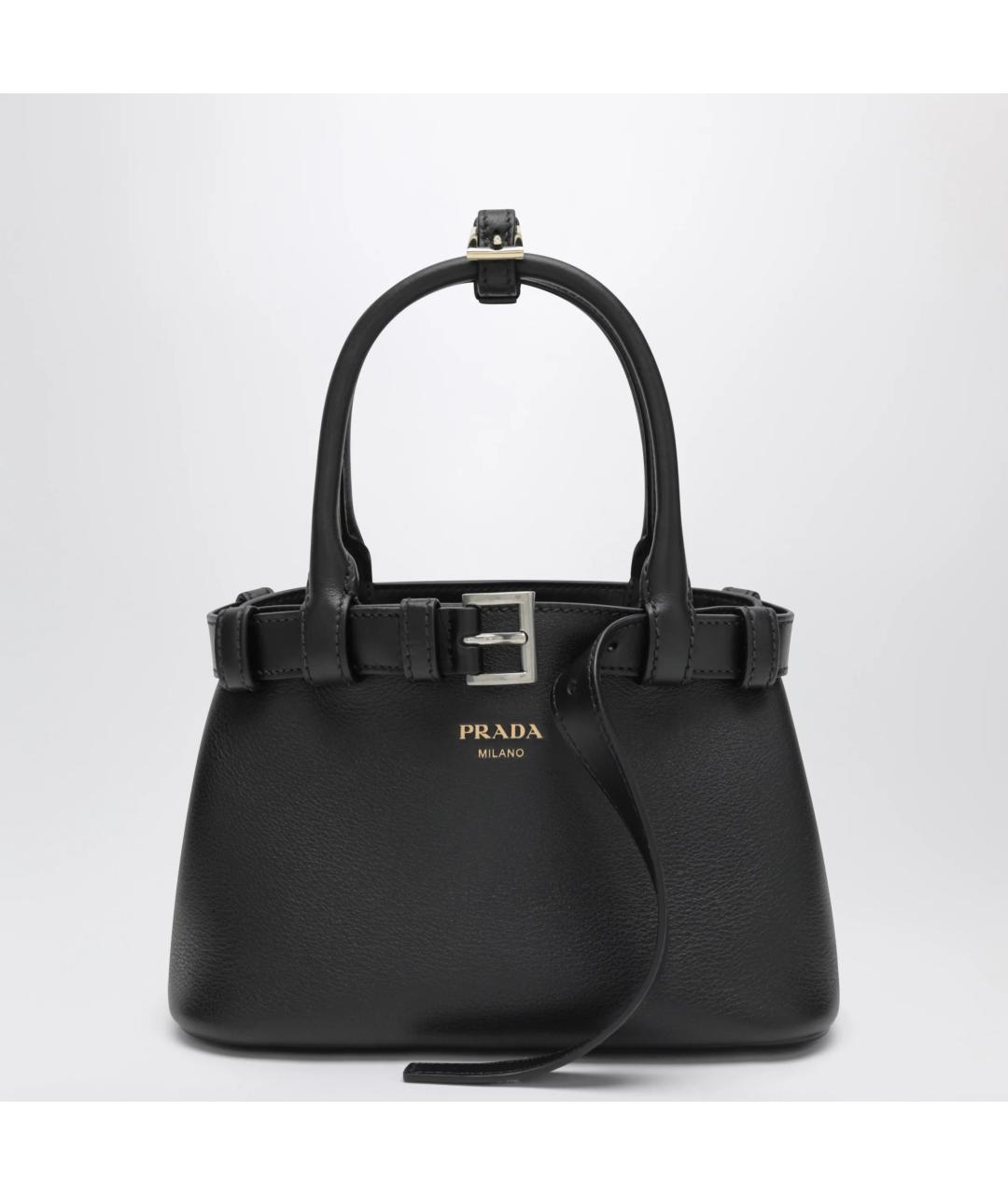 PRADA Черная кожаная сумка тоут, фото 3