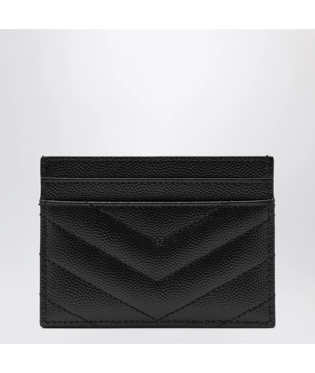 SAINT LAURENT Черный кожаный кардхолдер, фото 2