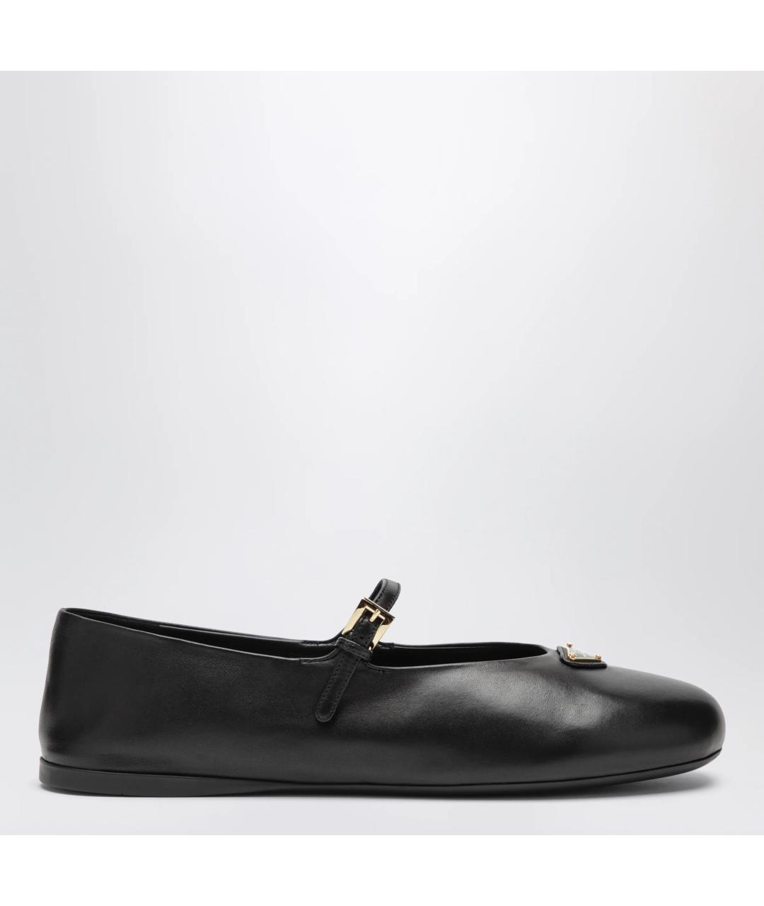 PRADA Черные кожаные балетки, фото 3