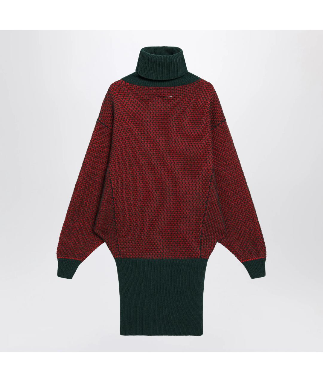 MM6 MAISON MARGIELA Красное шерстяное повседневное платье, фото 2