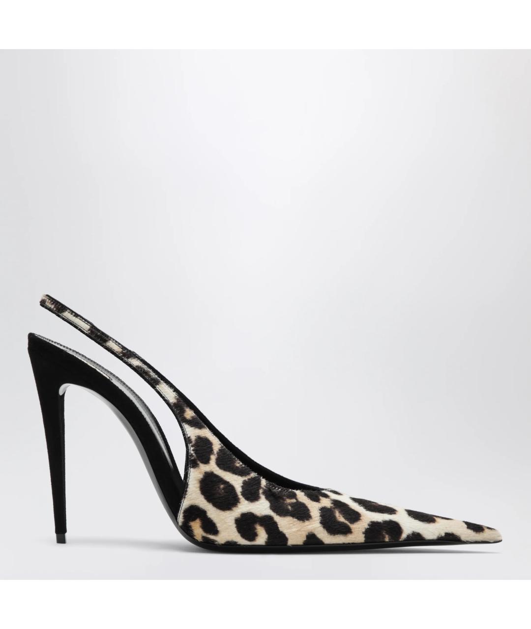 SAINT LAURENT Черные кожаные туфли, фото 3