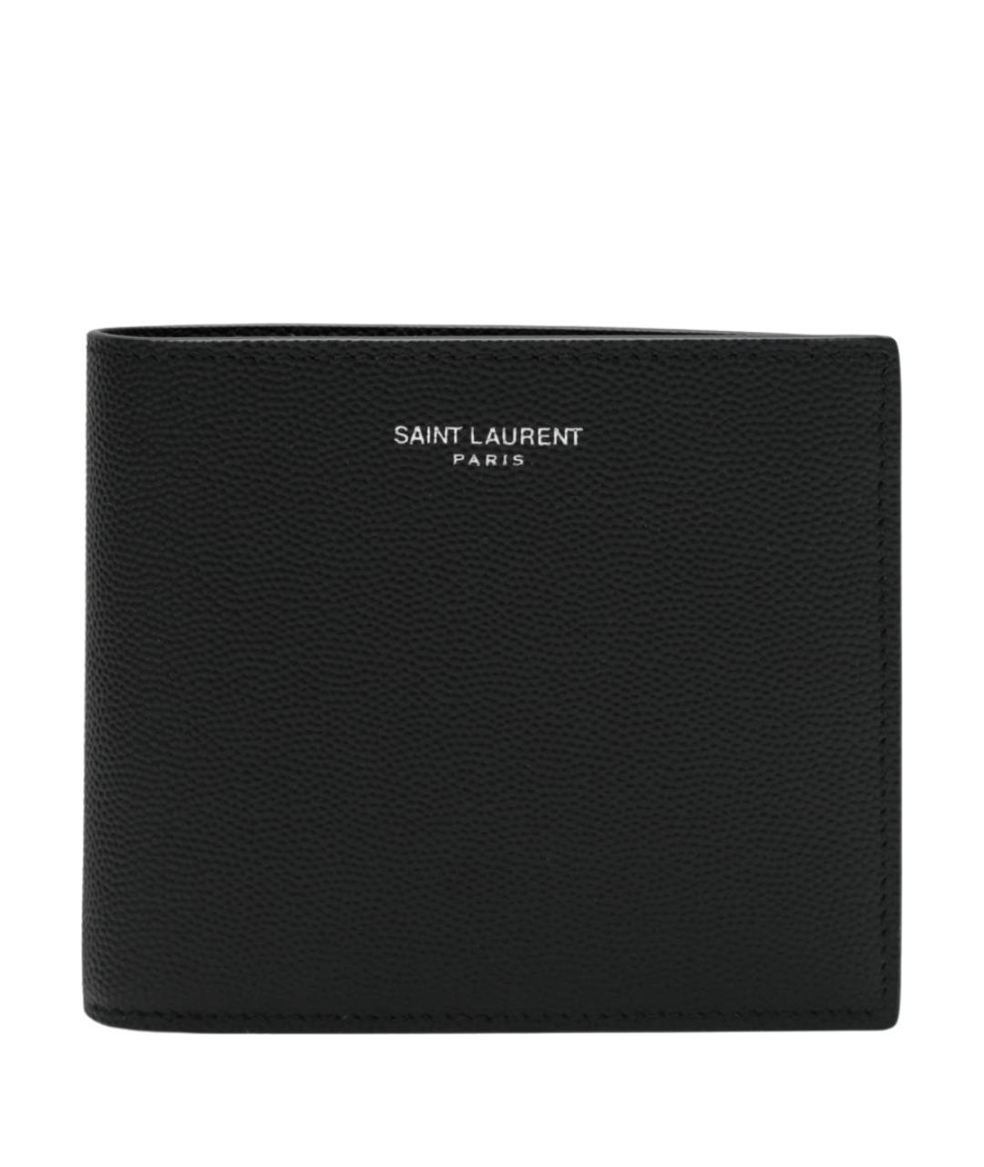 SAINT LAURENT Черный кожаный кошелек, фото 1