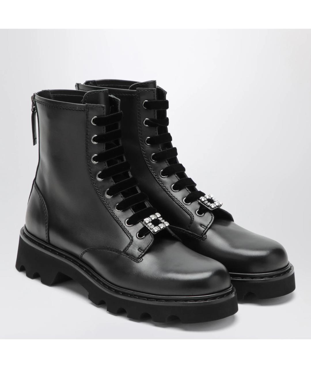 ROGER VIVIER Черные кожаные ботинки, фото 2