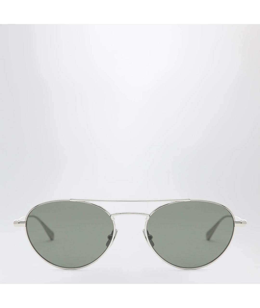SAINT LAURENT Серые металлические солнцезащитные очки, фото 3