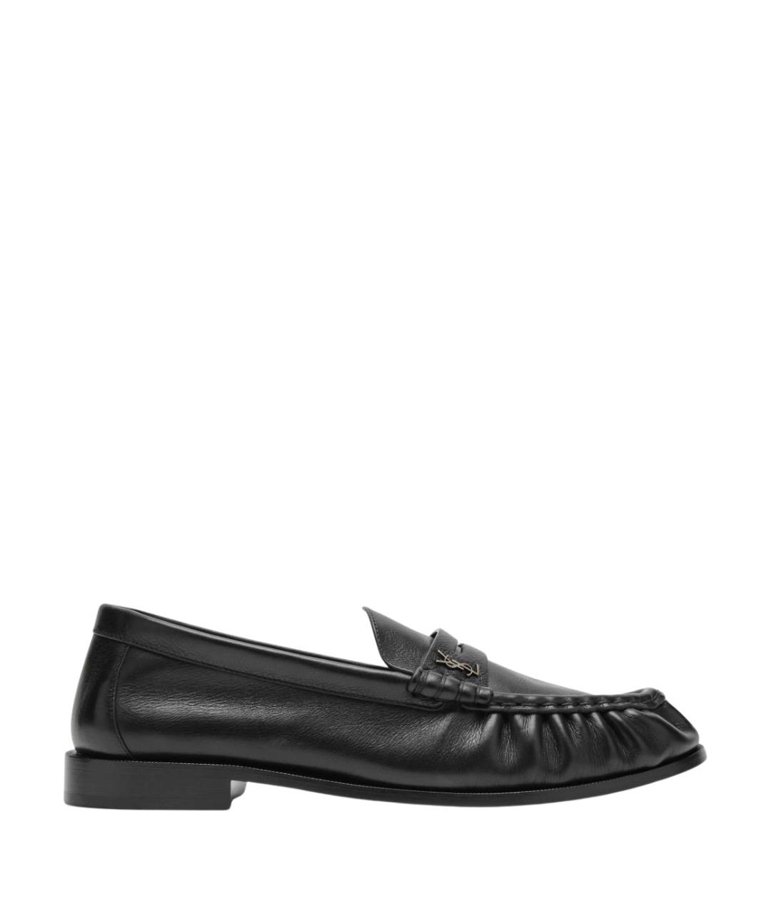 SAINT LAURENT Черные кожаные лоферы, фото 1