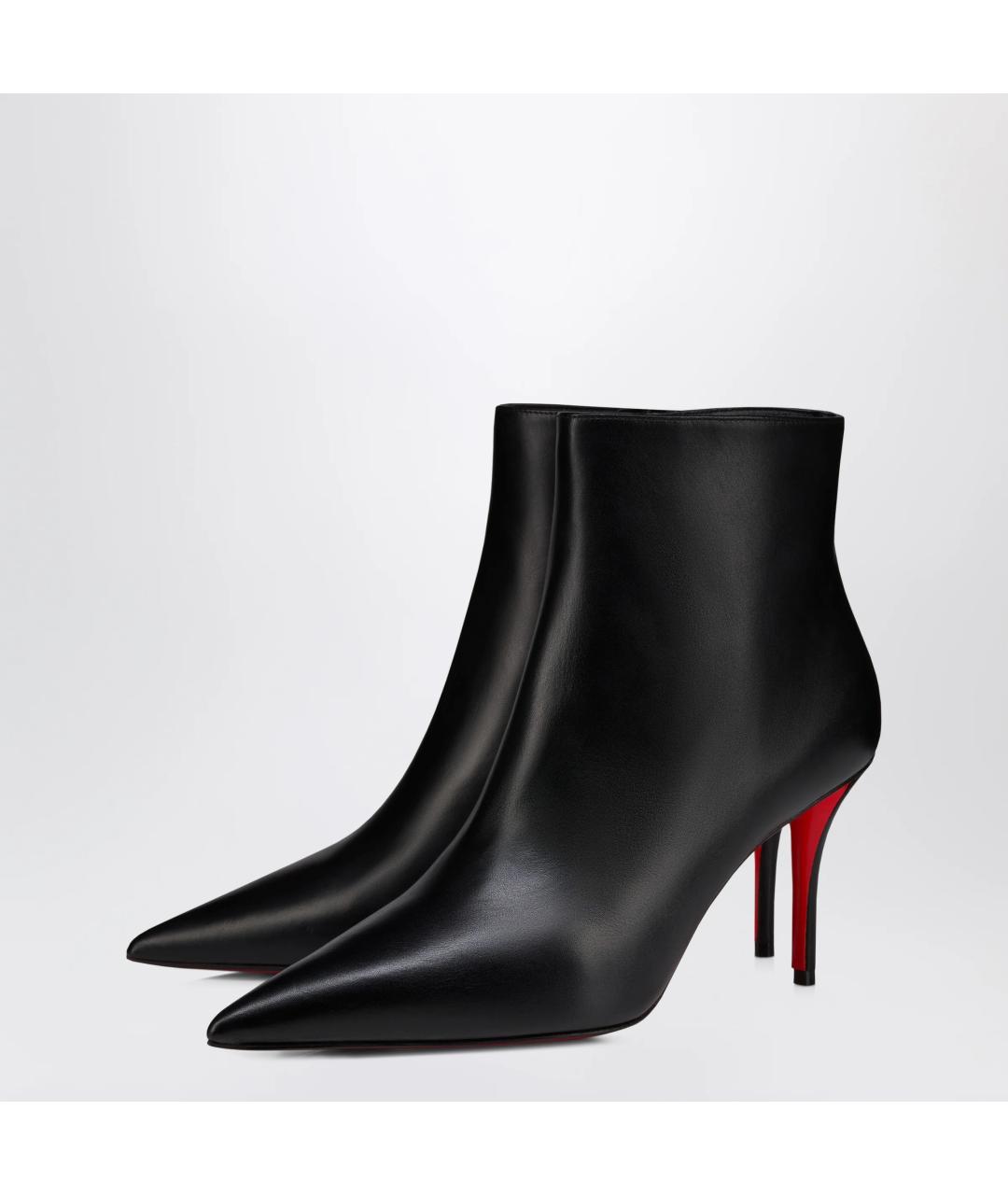 CHRISTIAN LOUBOUTIN Черные кожаные ботильоны, фото 2