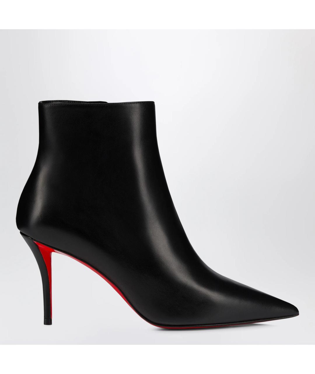 CHRISTIAN LOUBOUTIN Черные кожаные ботильоны, фото 3