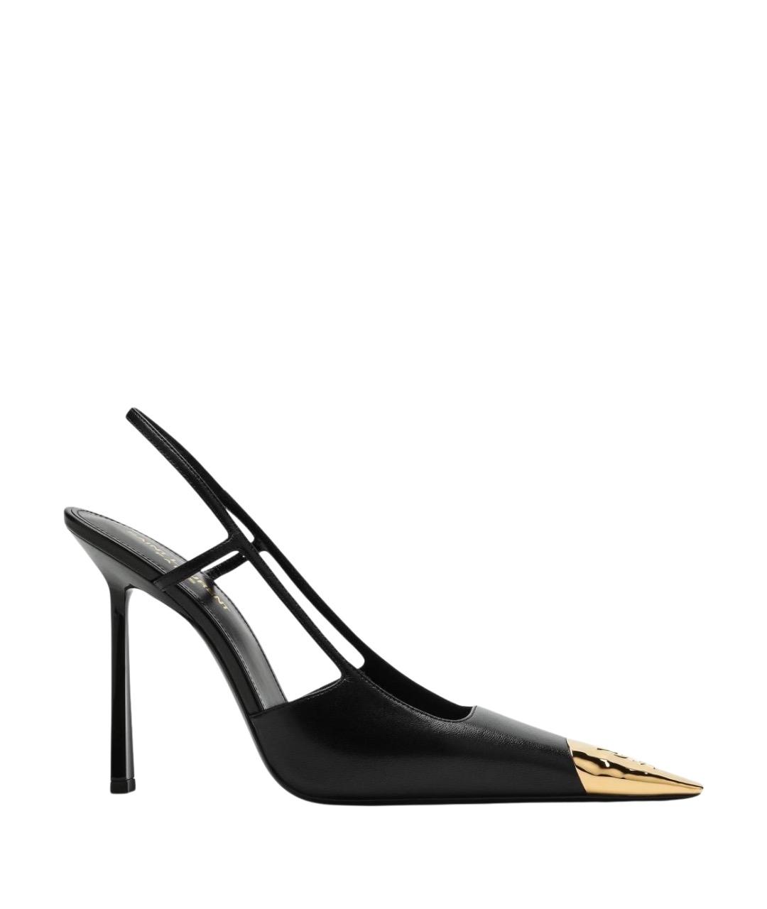 SAINT LAURENT Черные кожаные туфли, фото 1