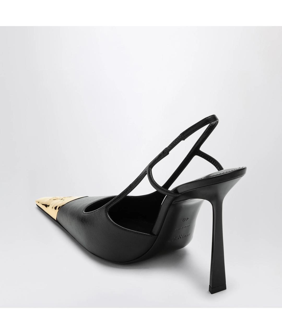 SAINT LAURENT Черные кожаные туфли, фото 2