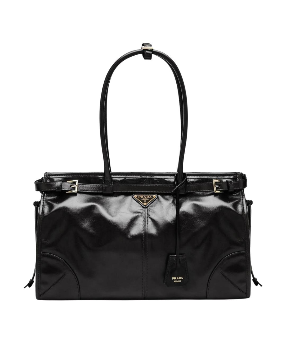 PRADA Черная кожаная сумка тоут, фото 1