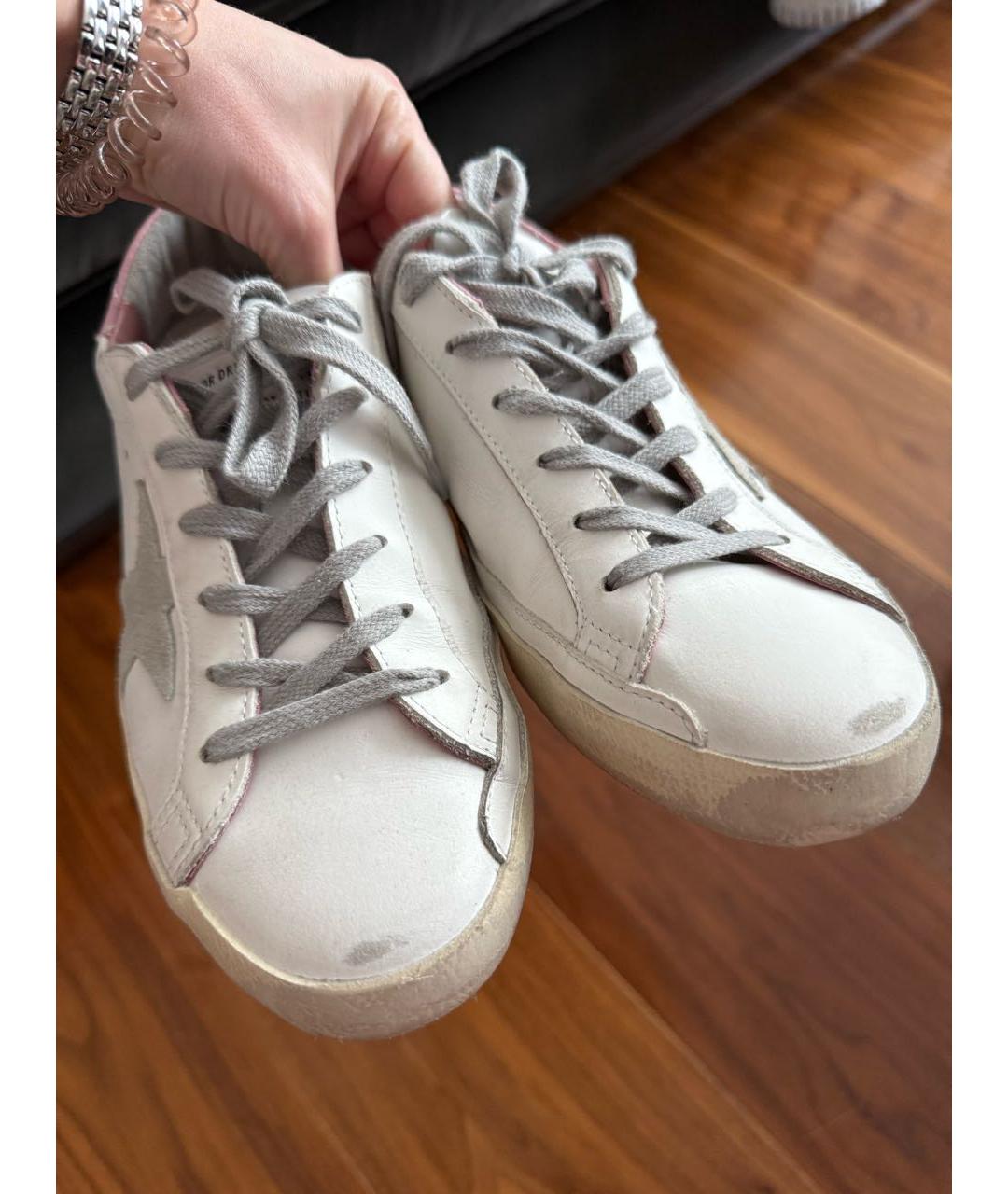 GOLDEN GOOSE Белые кожаные кеды, фото 2