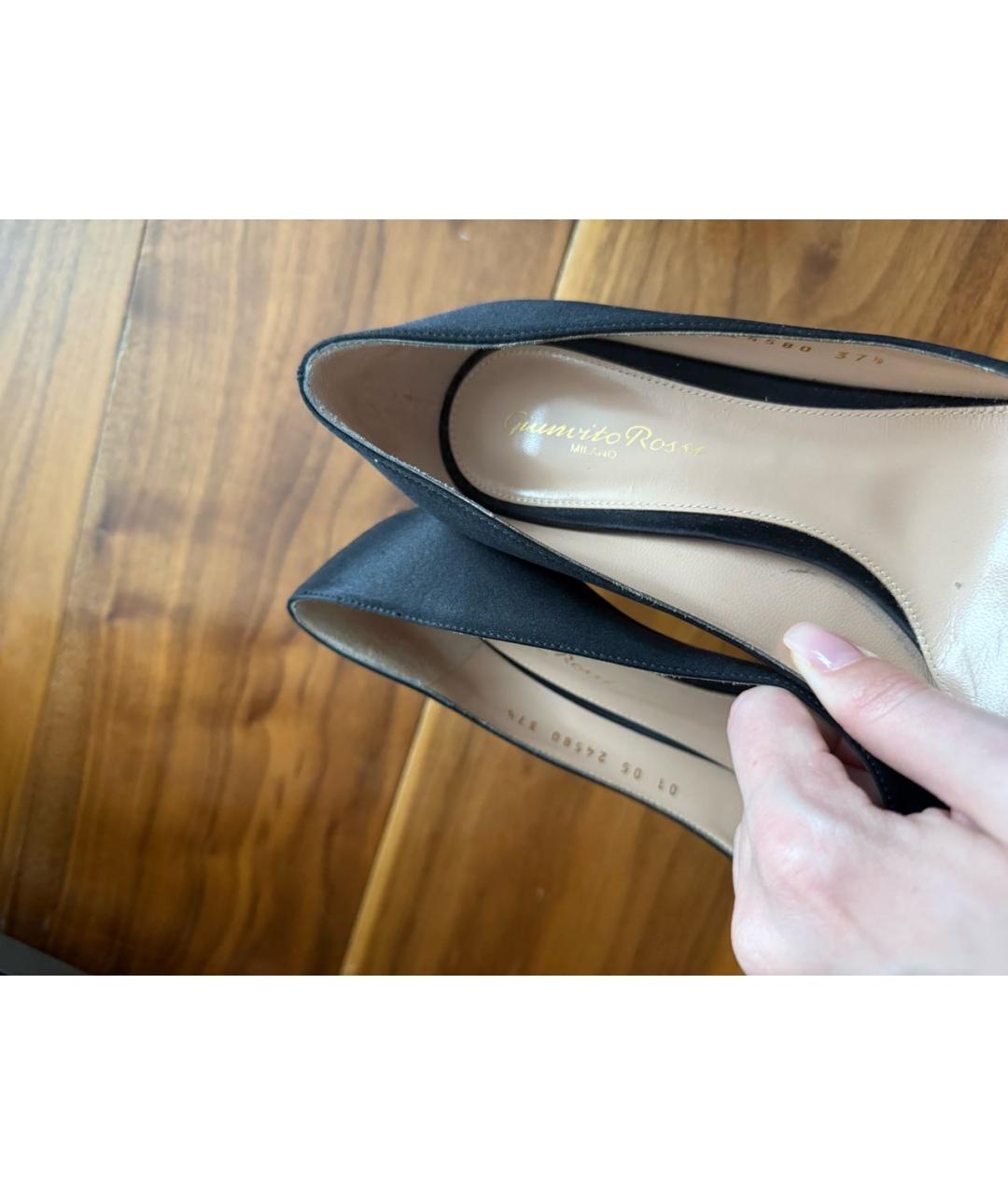 GIANVITO ROSSI Черные текстильные туфли, фото 4