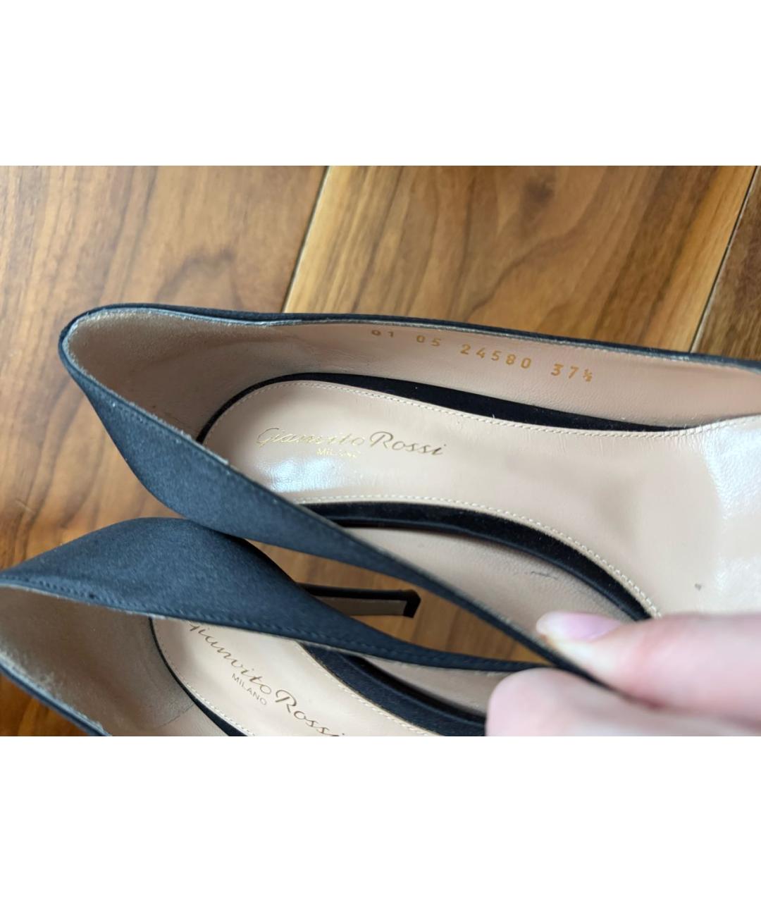 GIANVITO ROSSI Черные текстильные туфли, фото 3