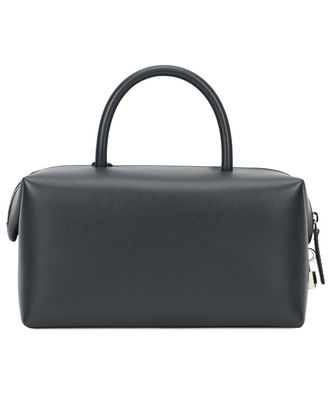 MAX MARA Черная кожаная сумка с короткими ручками, фото 4