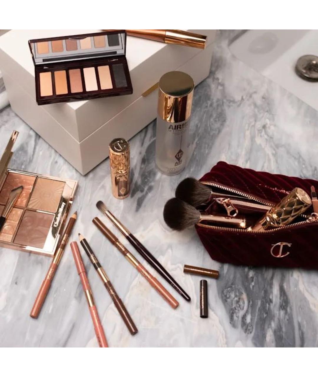 CHARLOTTE TILBURY Бордовая тканевая косметичка, фото 4