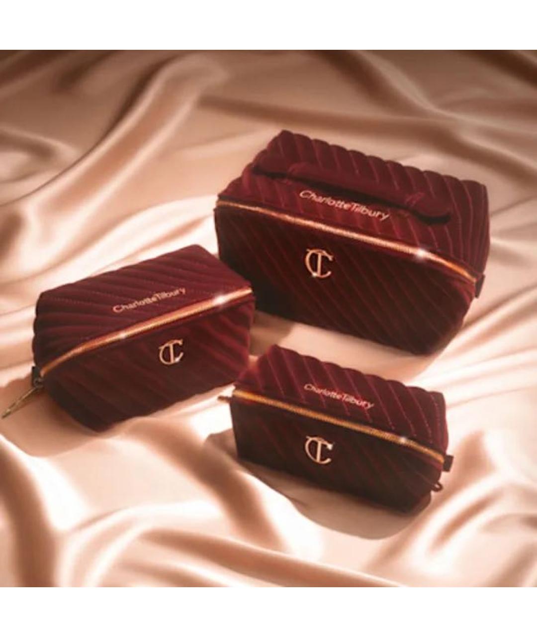 CHARLOTTE TILBURY Бордовая тканевая косметичка, фото 3