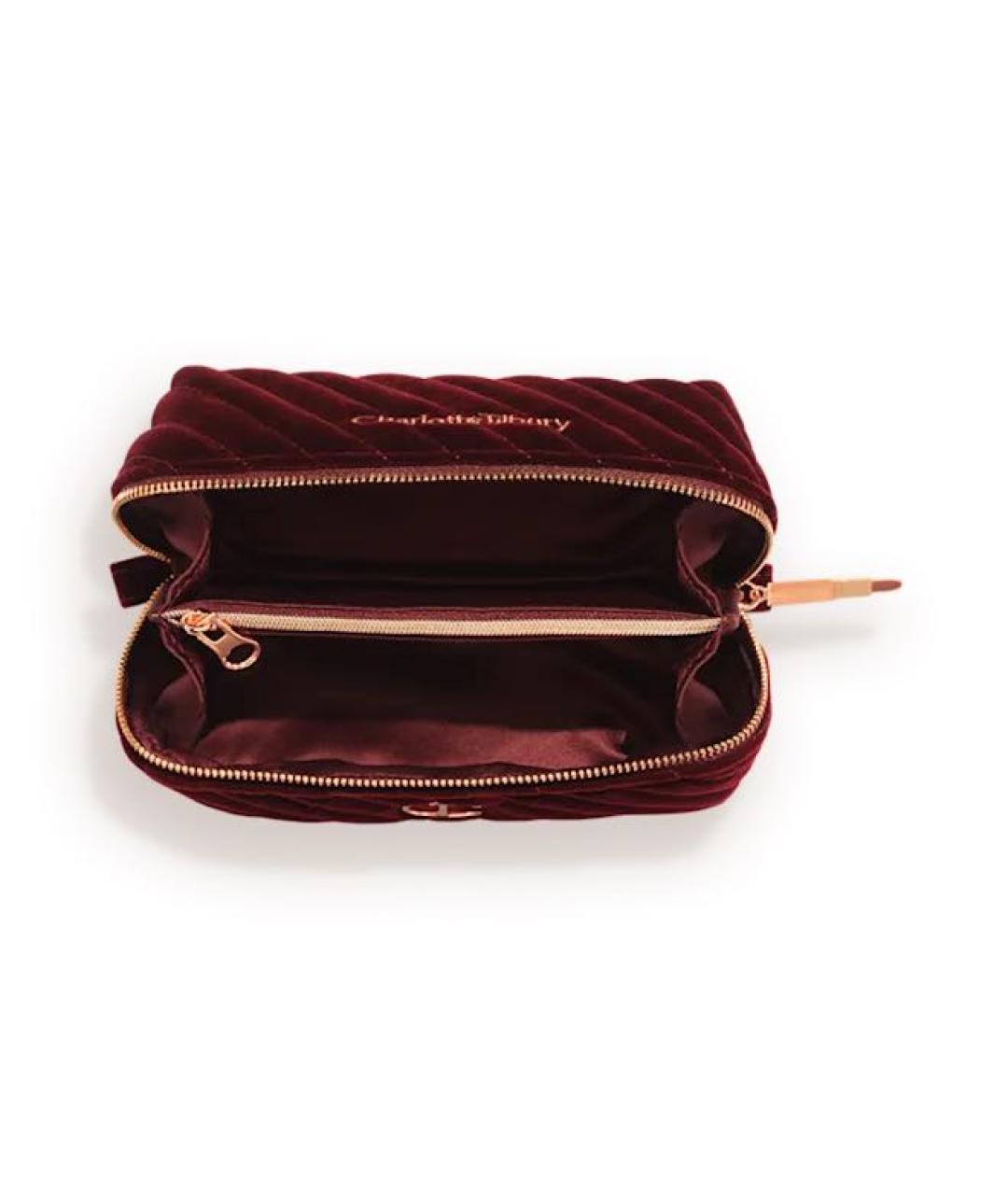 CHARLOTTE TILBURY Бордовая тканевая косметичка, фото 2