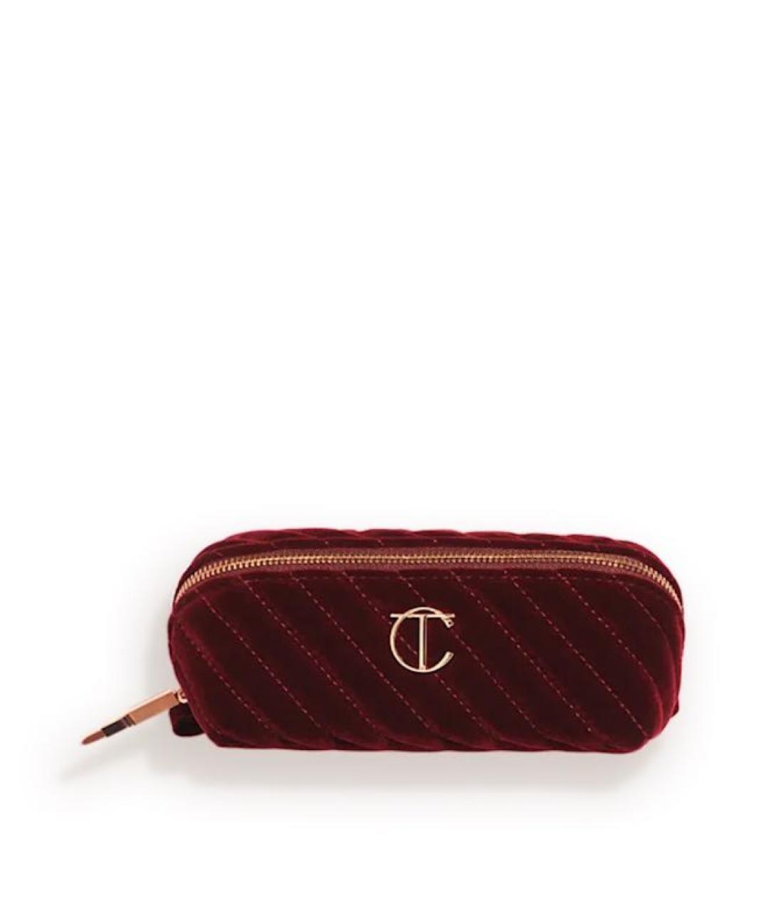 CHARLOTTE TILBURY Бордовая тканевая косметичка, фото 1